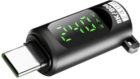 USB Voltage Tester, Digital Extension Connector, 240W 40Gbps Adapter, High Speed USB Data Transfer, Good for Game Controller Phone Tablet Laptop Charging, 3.6x1.3x1.3cm