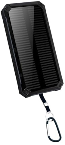 Powerbank Solare da 20000 mAh,Power Bank Solare Porta USB-C per Ricarica Rapida con 3 Uscite,per Smartphone,Tablet,Campeggio,ecc(Nero)