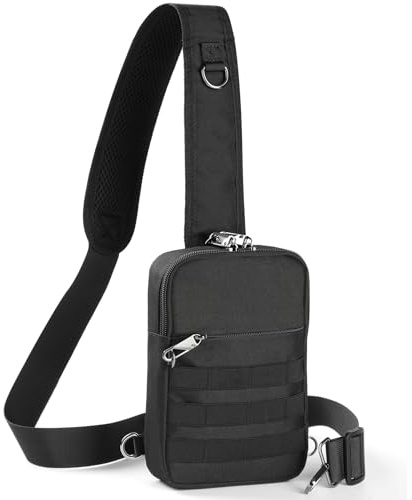 Sling Chest Crossbody bag herren Klein, Anti Diebstahl Umhängetasche Brusttasche Wasserdicht Schultertasche Tasche Handtasche mit Reißverschluss Lock und RFID-Blockierung
