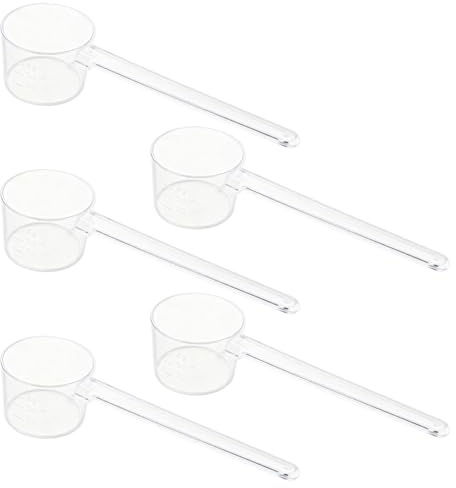 5 Pcs Measuring Spoon, 5g Protein Scoop, Transparent Reusable Plastic Measuring Spoons, Graduation, Easy Clean, for Powders, Liquids, Baking