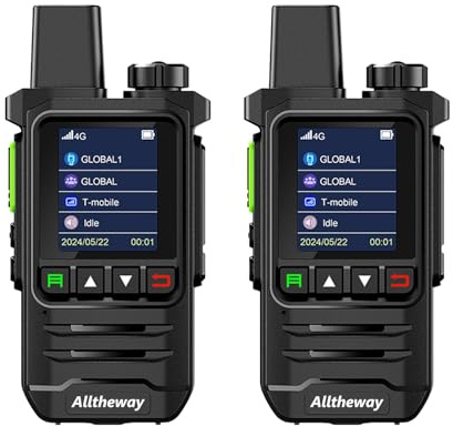 Global Walkie Talkie Unlimited Range 4G POC Rapid Radios Long Range Two Way Radio with Earpiece Professional Car, Outdoor, Hiking, No Platform fee(with SIM Card) (K6-2Packs)