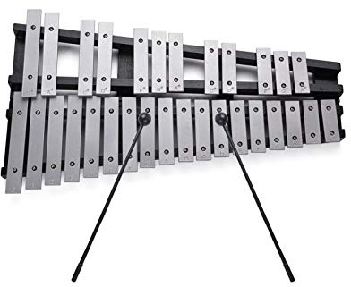 Klappbares Glockenspiel Xylophon mit Holzrahmen und Aluminiumstäben pädagogisches Schlagmusikinstrument als Geschenk Tragetasche