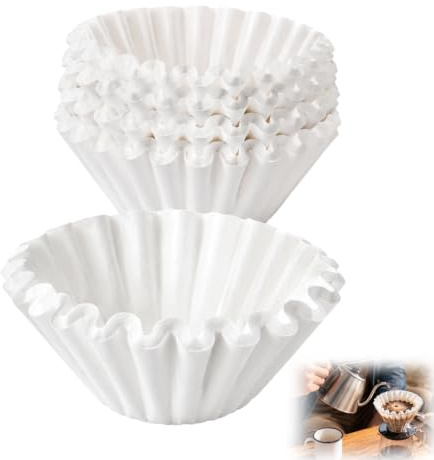 200 Stück Kaffeefilter Korbfilter 110/250mm Kaffeefilter Papier | Korbfilter Kaffeefilterpapier, Universelle filtertüten für 8-12 Tassen Kaffee, Korbfilterpapier für Hause, Cafés, Büros(Weiß)