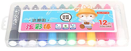 OVAQUIXI Ensemble de 12 Crayons de Couleur Soyeux, Bâton de Peinture à L'huile Soluble dans L'eau Rotatif avec Pointe Ogive, Formule Lavable pour Projets Artistiques pour Enfants sur