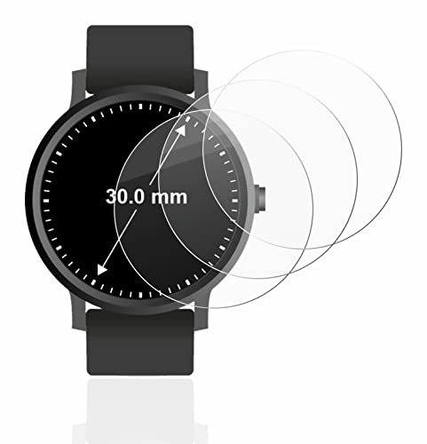 BROTECT (3 Stück Schutzglas für Armbanduhren (Kreisrund, ø: 30 mm) Schutzfolie Made in Germany Panzer Folie Glas Displayschutz [ 9H, Anti-Fingerprint]