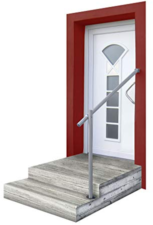 Eingangs-Geländer-Set in Aluminium GA1 - formschön- langlebig zur Bodenmontage, L=1150mm