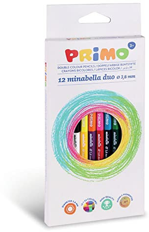 PRIMO - Buntstifte Kinder ab 3 Jahren und Künstlerstifte mit Ø3,8mm, 12 Professionelle Buntstifte Schreibwaren, Lichtecht und Vollfarbig, Kinderfarben zum Kreativen Ausmalen, Briefpapier Bleistift Set