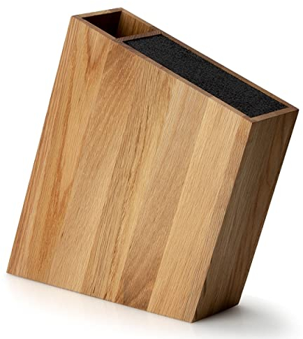 Continenta C4151 Messerblock mit Flexiblem Einsatz und Utensilienbehälter Schräg Eiche, Wood