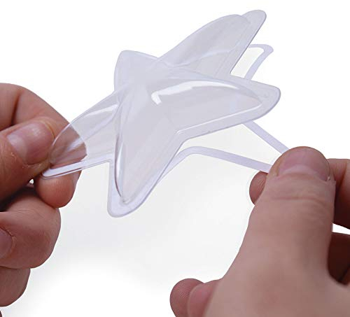 Sizzix 664595, Stück, durchscheinend Shaker Dome, Stern 7,6 Cm, 6 Stück, Einheitsgröße