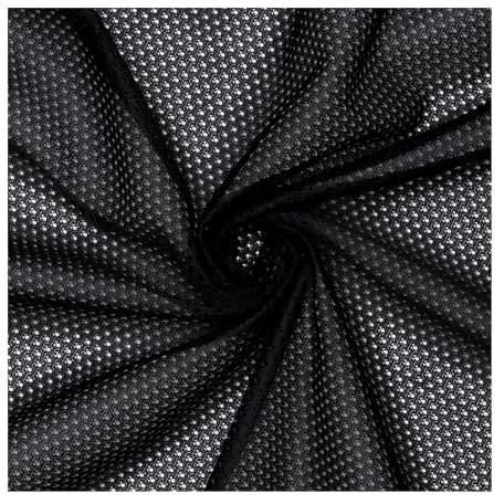 Pico Textiles 91 cm – schwarzer Polyester-Micro-Mesh-Jersey-Stoff – verkauft von The Yard – Vielzahl von Farben – strapazierfähiges athletisches Netzgewebe, ideal zum Nähen von Fußball- und