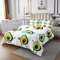 Homewish Avocado Bettwäsche Set 240x260 Für Jungen Mädchen Cartoon Lustige Süße Frucht Avocado Tagesdecke Sport Spiel Thema Bettdecke Set Kinder Tagesdecke Quilt Set Grün Weiß Gesteppt
