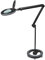 Lumeno LED Lupenleuchte 7218SW Lupenlampe mit 127 mm Echtglaslinse, Arbeitsplatzlampe, Kosmetiklampe, geeignet für Kosmetik, Bastler, Lesehilfe Vergrößerungslampe, 8 Dioptrien Schwarz mit Rollstativ
