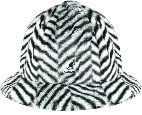 Kangol Faux Fur Stripe Casual Cloth Hat by Women - with Lining Winter Autumn-Winter - XL (60-61 cm) Grey