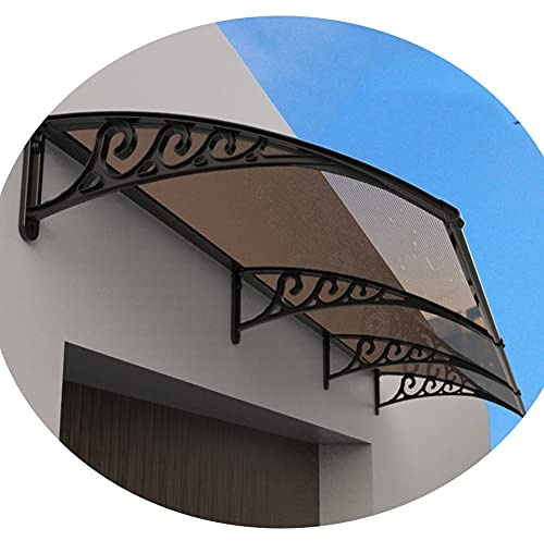 SHIJINHAO-Shading net Outdoor Awning, Awning for Curved Doors and Windows, Sunshade Arch Design Roof Canopy for Front Door, Back Door, Balcony (Color : Brown, Size : 80x120cm)