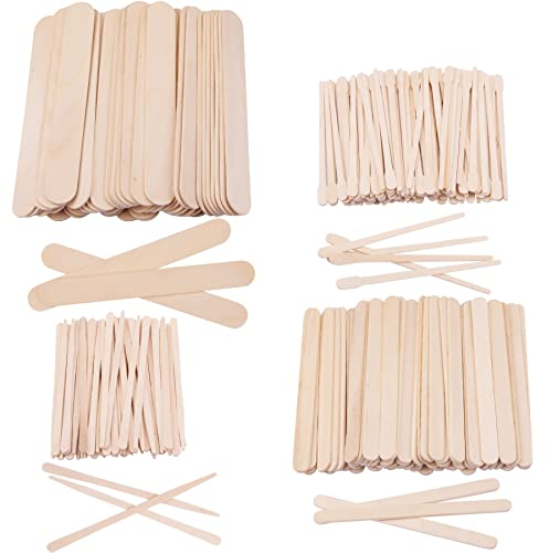 BQTQ 260 Pièces Spatule Bois Epilation Bâtons Applicateurs à Cire Spatule Cire Epilation Spatule pour Épilation Sourcils Lèvres Corps, 4 Modèles