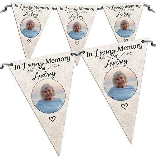 Personalised In Loving Memory Memorial Flag Photo Banner Bunting N100