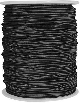 Elastische Faden Perlenschnur Gummiband Schmuckherstellung Schnur Gummikordel Regenbogen Farbe Stretch Schnur Bastelschnur Perlen Kordel für DIY Schmuck (Schwarz)