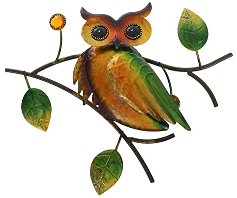Cabilock Realistische Metall-Eule Wanddekoration Eisenkunst Hängende Eule Für Wohnzimmer Heimdekoration