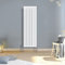 Warmehaus Modern White Vertical Upright Tall Double Oval Panel Radiator 1800x590mm
