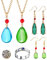 YouU 25 Stück Howl's Moving Castle Halskette Ohrringe Ring Set Wassertropfen Form Ohrhaken Anime Aufkleber