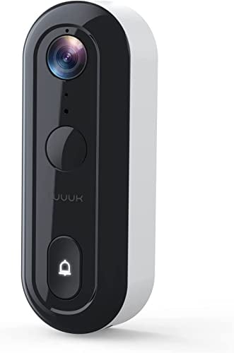 WUUK Wireless Video Doorbell Camera, 2K Battery Powered Smart Doorbell Camera, Required Homebase, No Monthly Fee,Triple Motion Detection, 2.4G/5G WiFi,Compatible with Alexa,IP65
