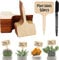 50 Pezzi Etichetta T Tipo Cartellini Orto per Piante da Giardino, Marcatori di Piante Bambù Riutilizzabile per Esterno per Giardini Erbe Vasi Verdure, con Pennarello