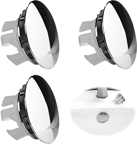 Hayaww 3 Pcs Runde üBerlauf Abdeckung, Waschbecken üBerlauf Ring Sink Overflow Ring Waschbecken üBerlauf Abdeckung SpüLbecken üBerlauf Abdeckung, 22-24 mm, FüR Badezimmer KüChe Waschbecken Loch