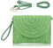 COOKOOKY Straw Clutch Handbag Summer Beach Straw Purse for Women woven Envelope Bag, Green