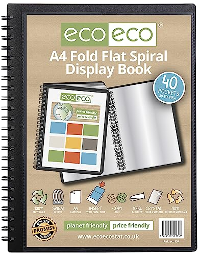 eco-eco Eco134 Porte-vues A4 50% recyclé 40 pochettes à spirales