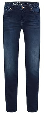 SOCCX Damen Jeans RO:My Regular Fit | Bequeme Stretch Denim mit geradem Bein, mittlerer Bundhöhe & formstabilem Alltag, Büro & City-Looks | Diverse Waschungen