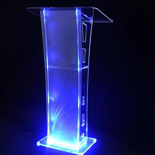 YUZES Acryl Kirchenpodium, Transparente Rednerpulte,für Kirche, Hochzeit, Klassenzimmer, Konferenz,bodenstehendes Podium,Empfangspult mit Ablagefach