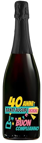 Bottiglia con etichetta personalizzata di Prosecco DOC Extra Dry - Idea regalo per compleanno esclusiva e originale (0,75L, 40 anni compleanno)