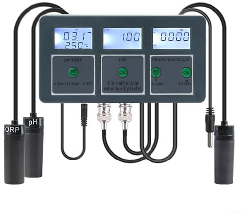 für Tuya Wasserqualitätstester, WiFi, 8-in-1-Wasserqualitätstester, Multi-Parameter-Wasseranalysator, Display für Trinkwasser, Aquarien (EU)