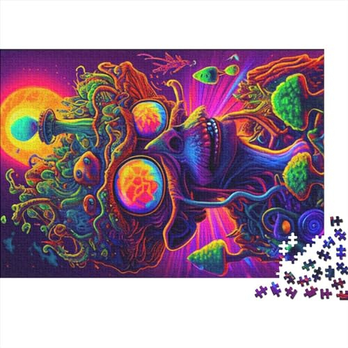 1000-teiliges Puzzle für Erwachsene und Teenager, Gaming-Puzzles, Trippy-Pilze-Puzzle, Lernspiele (Größe 75x50 cm)