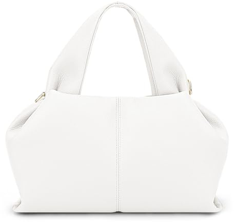 JQWYGB Cloud Pouch Bag Dumpling Clutch Purse Handbag Leather Tote Shoulder Bag Retro Crossbody Bag with Removable Strap, Weiss/opulenter Garten, Large