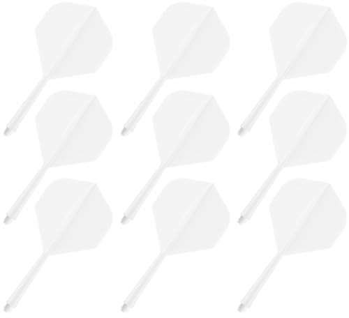 YIEUR 9 Stück Dart Flights mit Schäfte stabil weiß, 75mm Kunststoff Standard Dart Zubehör für Darts Dartpfeil Spiel(weiß)