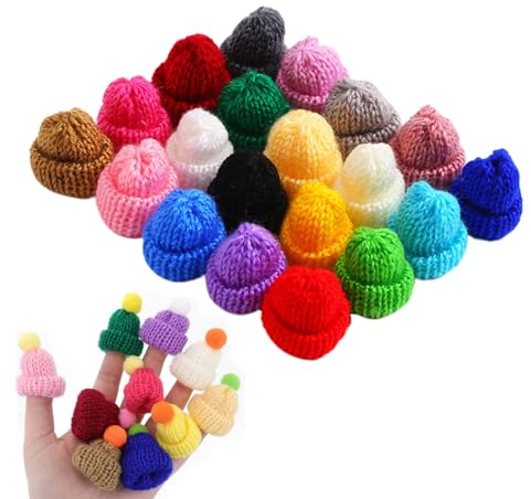 100 Stück Mini Strickmütze Zum Basteln, Mini Wollmütze Puppen Hut Weihnachtsmütze, Kleine Weinflasche Topper Hut Für DIY Basteln Kunsthandwerk Weihnachtsschmuck Weihnachtsgeschenke
