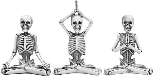 SHANTI NATION - Yoga Skulls - Set aus Skelett-Yogafiguren - ideal zur Halloween Deko - hochwertig verpackt - für Joga, Pilates, Meditation - auch als Geschenk - gruselig