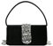 CORIOS Damen Abendtasche Strass Clutch Tasche Shiny Diamant Schultertasche Hochzeit Brautbörse Handtasche Elegante Klein Tasche Kette Umhängetasche für Abschlussball Bankett-Party Schwarz