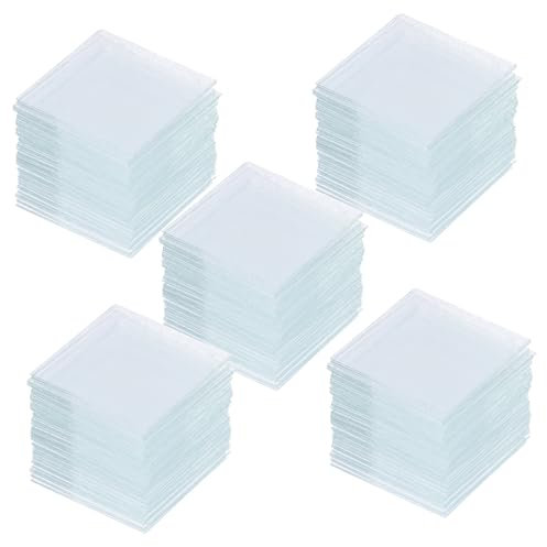 NAMOARLY 500Pièces Lames de Microscope Carrées et Verres de Couverture Clairs Accessoires de Laboratoire pour Microscope Verres de Couverture