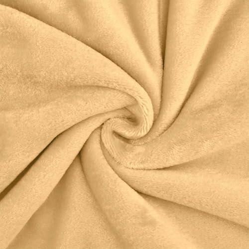 Wellness Fleece Stoff, kuschelig weicher Fleecestoff zum Nähen, beige (Länge am Stück: ab 50cm / Breite: 150cm)