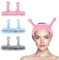 Gesicht Waschen Stirnband, 3 Stück Schnecke Spa Haarbänder, Haarband Kosmetik Frosch, Spa-Stirnband für Make-Up Schönheit Hautpflege Sport(Grey Rosa Blau)