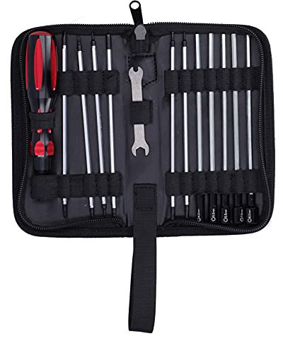 Yuecoom RC Repair Tool Set, RC Tool Bag Screw Driver Wrench Tool Set Suitable for Traxxas RC Model Car Airplane Boat Repairs