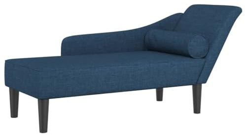 vidaXL Chaiselongue, Indoor Lounge Sofa mit Kissen, Gepolsterte Recamiere für Wohnzimmer Schlafzimmer Büro, Relaxliege Couch, Blau Stoff