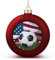 Weihnachtskugel-Ornamente, Fußball, USA-Flagge, Weihnachtsschmuck, hängende Weihnachtskugeln, rote Weihnachtskugeln, Ornamente für Urlaub, Party, Dekoration, Heimdekoration