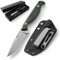 DRACHENADER GT3 Messer Survival Outdoor Gürtelmesser Neck knife Messer 42a konform D2 Edelstahl, EDC Messer klein mit Kydex Holster und Micarta Griff (B-Grün)