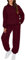 Streatwear Trainingsanzüge Für Damen Warm Freizeitanzug Jogger Hausanzug Trainingsanzug Einfarbig Sportanzug Set Sportkleidung Frauen Set Jogginganzug Damen Lässig Primeday(1-Wine,M)