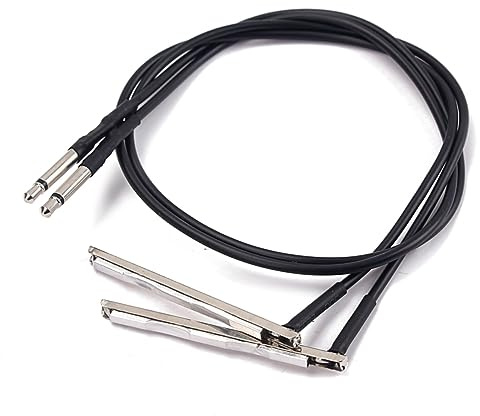 Pastilla Piezoeléctrica Pkp25 Negra, 2 Barras para Guitarra | Montaje Puente, para Guitarra de Caja y Folk de 3 Cuerdas, Cable Piezoeléctrico