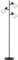 HOMCOM Lampadaire sur pied salon, lampe sur pied,3 lumières avec interrupteur individuels, adaptée aux ampoules de type E27 (non incluses), pour salon, chambre à coucher, noir