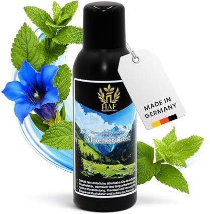 HAF Saunaaufguss Alpenkräuter 250 ml - Sauna Aufgussmittel mit natürlichen ätherischen Ölen - Saunaduft ohne künstliche Zusätze - Saunaöl als Konzentrat für intensiven & langhaltenden Duft